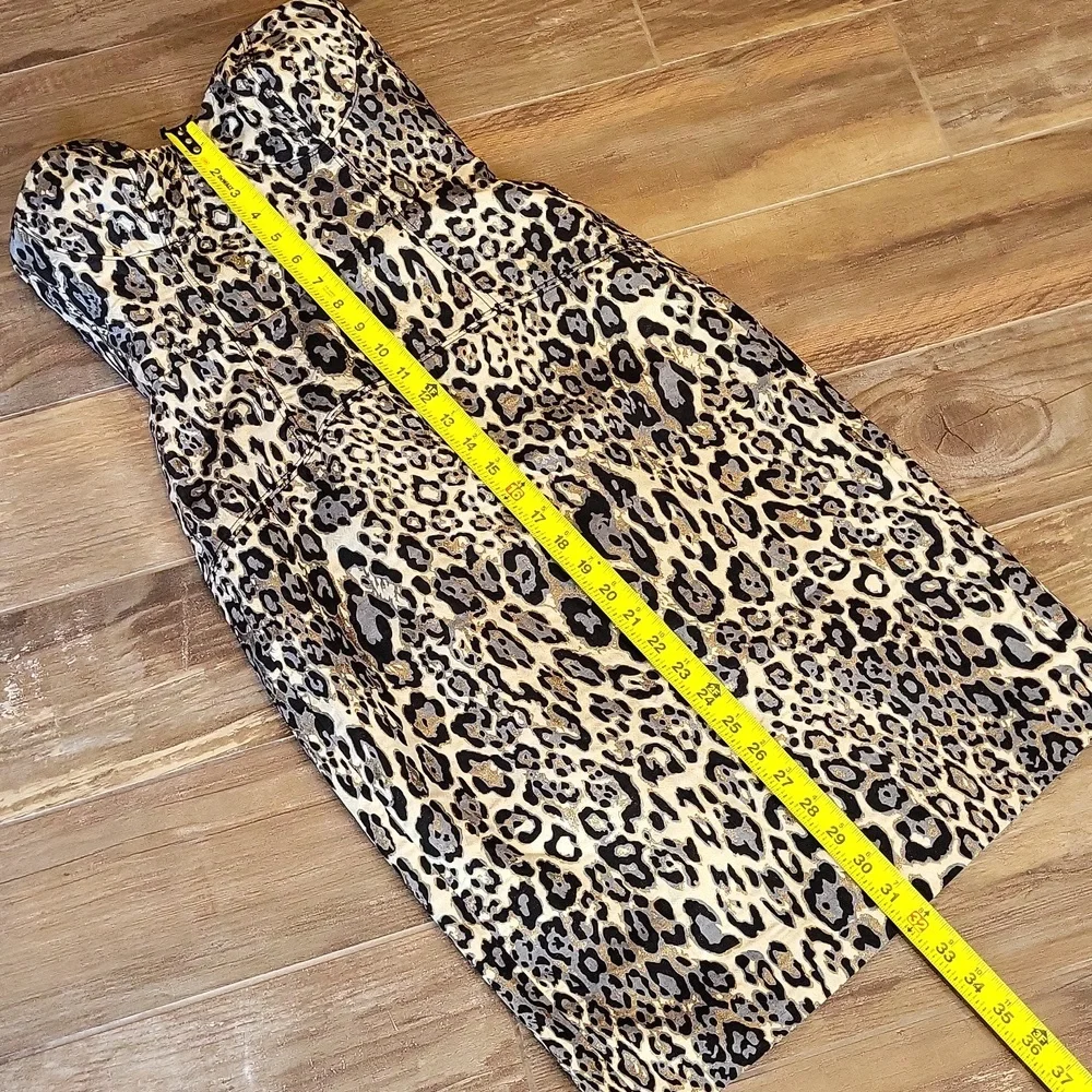 J. Crew Collection Animal Print Optional Spaghetti Strap Strapless Dress, Size 0 - Picture 4 of 16